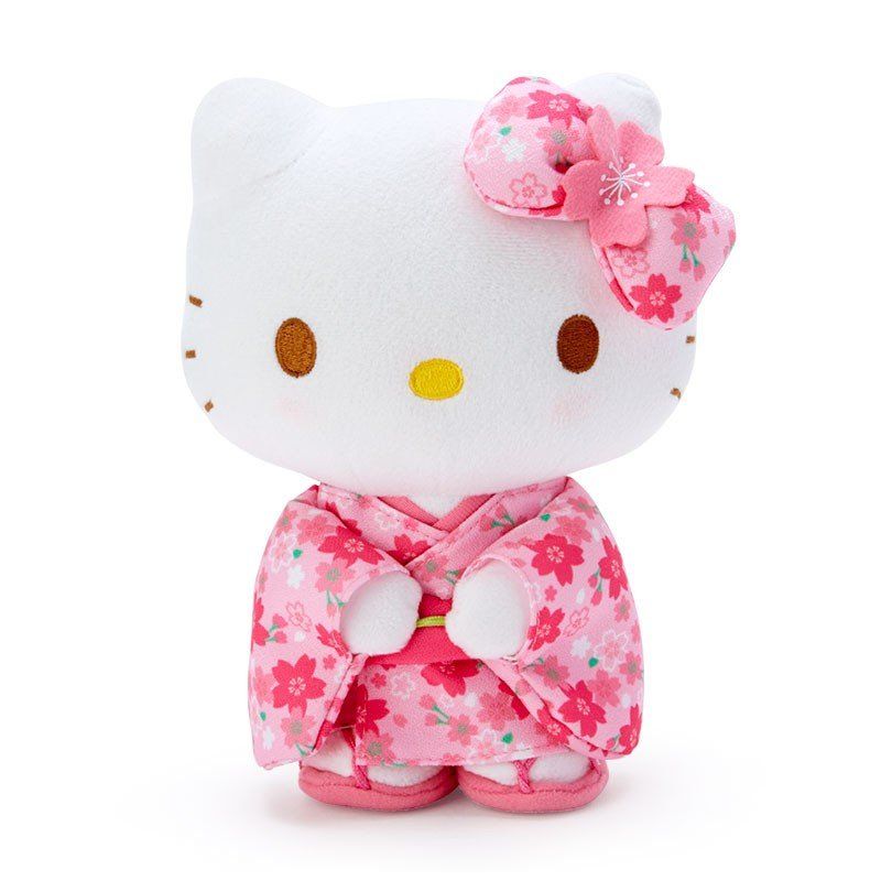 ハローキティ_桜着物 ぬいぐるみ S | ハローキティ公式グッズ