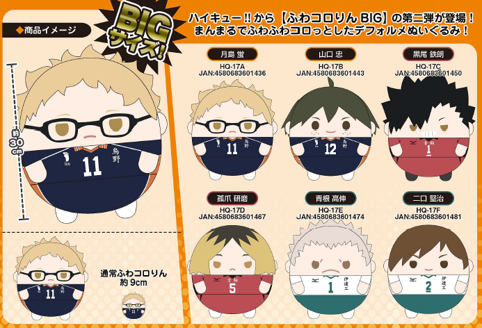 ハイキュー‼_ふわコロりんBIG2_山口忠 | ハイキュー!!公式グッズ