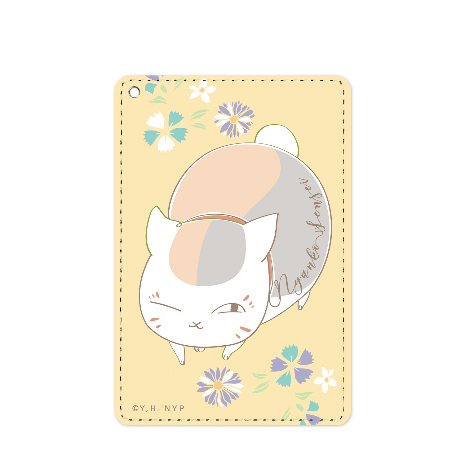 夏目友人帳_ニャンコ先生 lette-graph 1ポケットパスケース 黄