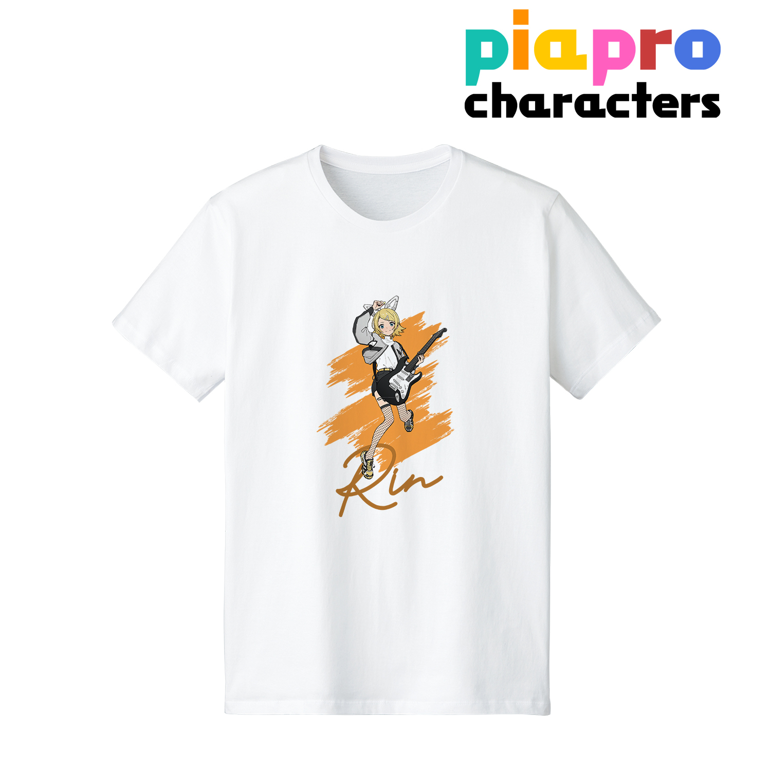 ピアプロキャラクターズ_描き下ろしイラスト 鏡音リン バンドver. Art by tarou2 Tシャツメンズ(サイズ/XL)