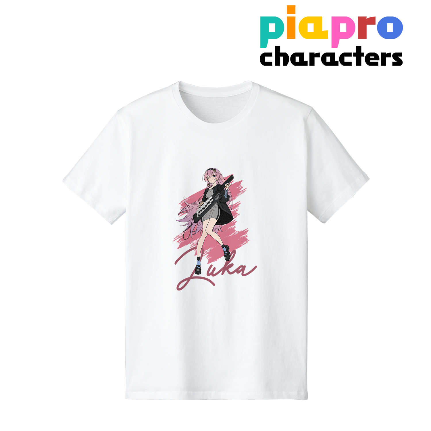 ピアプロキャラクターズ_描き下ろしイラスト 巡音ルカ バンドver. Art by tarou2 Tシャツメンズ(サイズ/S)