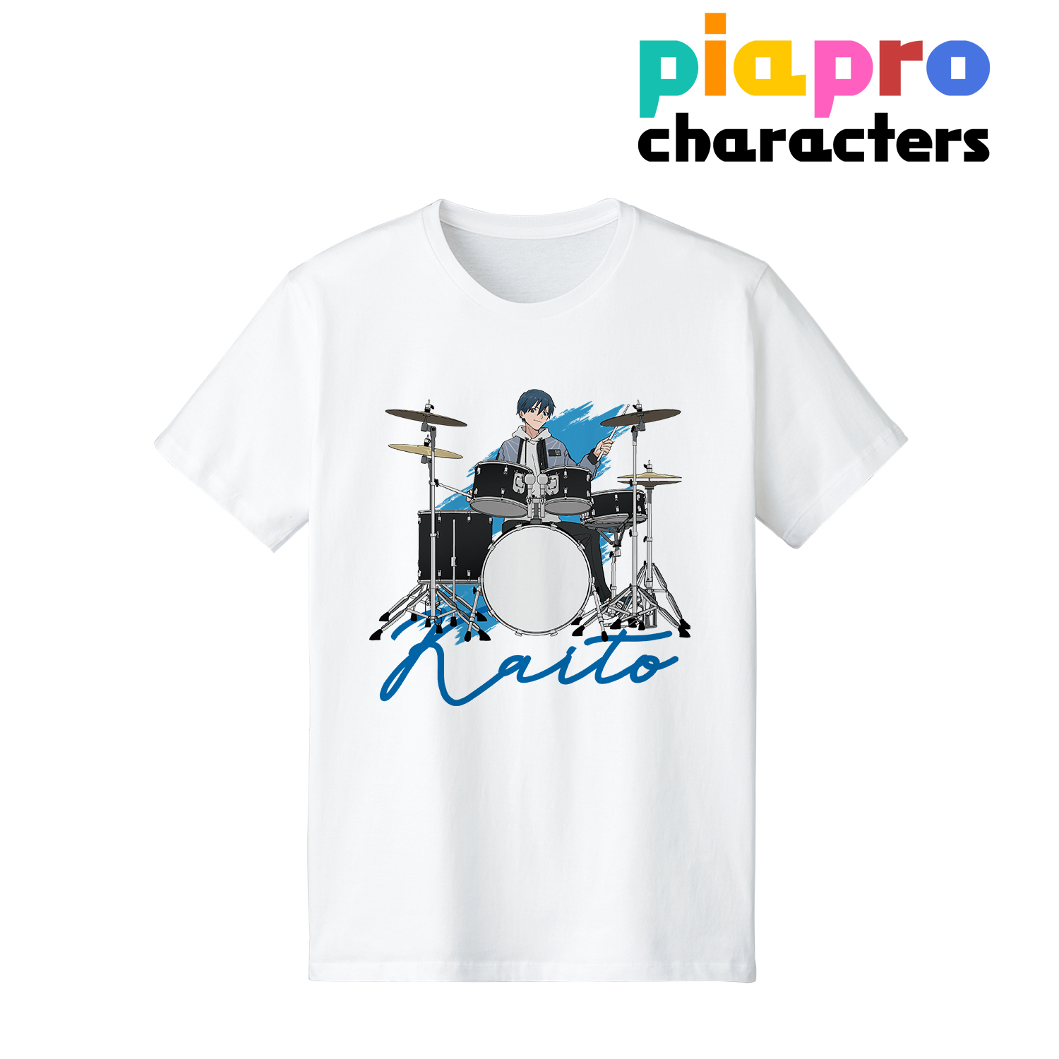 ピアプロキャラクターズ_描き下ろしイラスト KAITO バンドver. Art by tarou2 Tシャツメンズ(サイズ/XL)