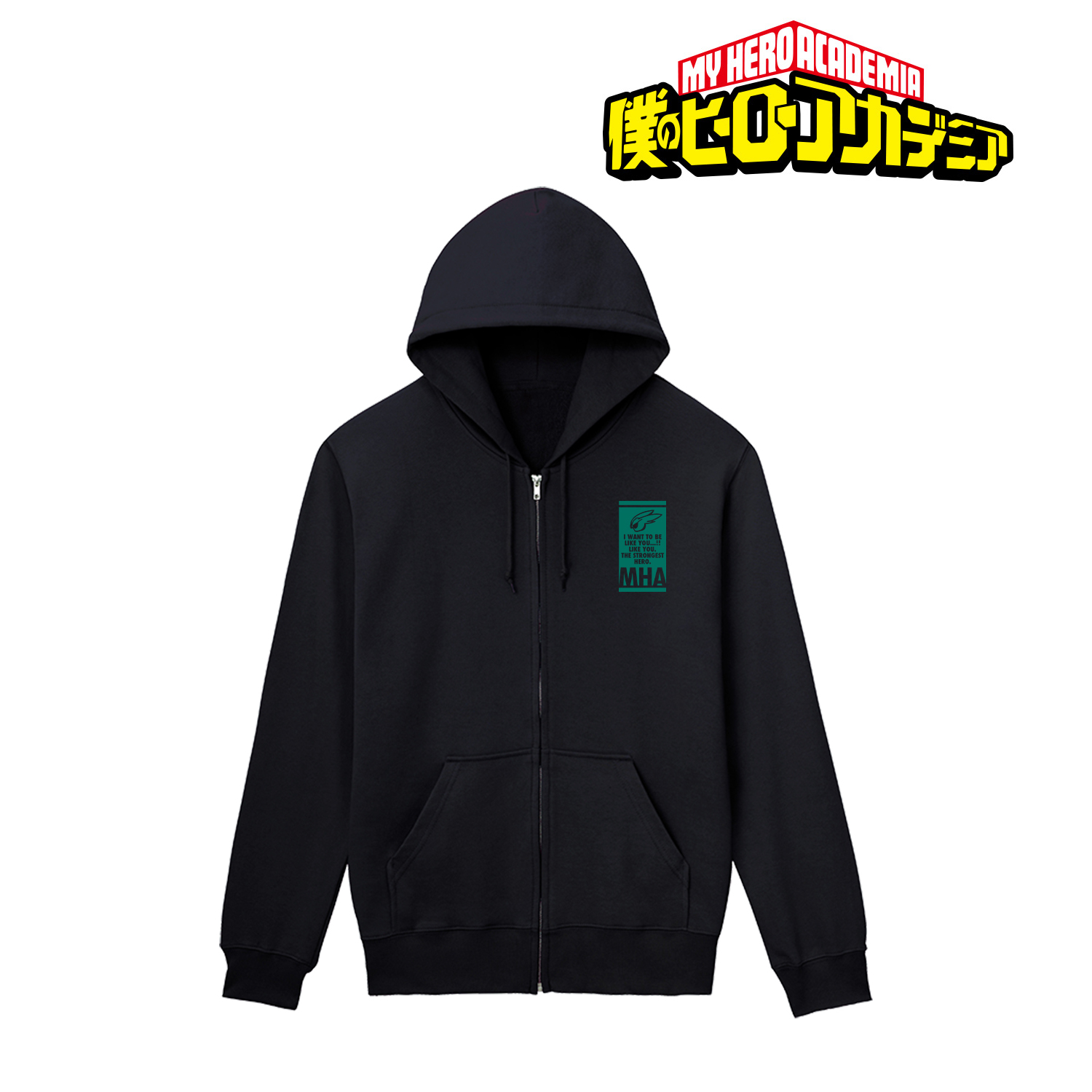 僕のヒーローアカデミア_緑谷出久 バックプリントジップパーカーメンズ(サイズ/M)