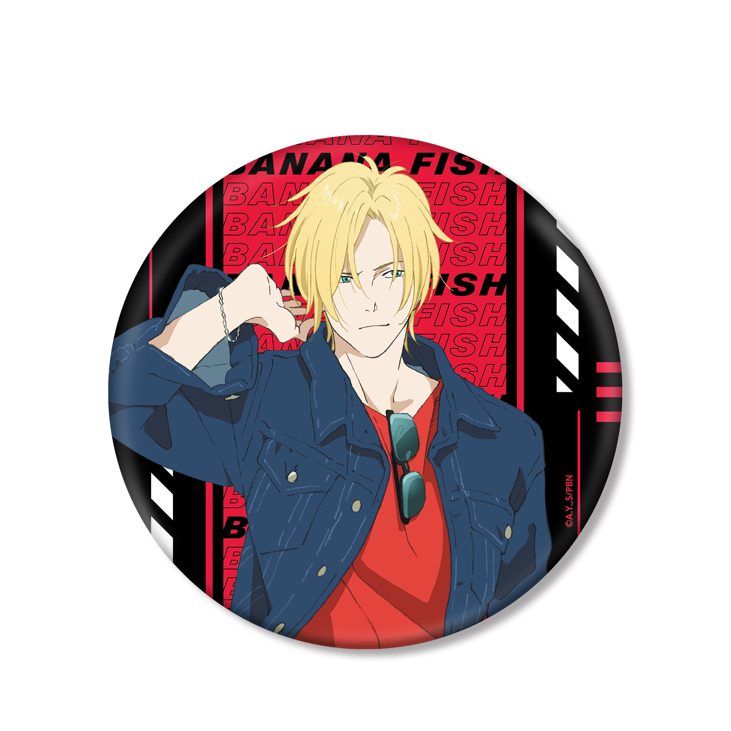 BANANA FISH_描き下ろしイラスト アッシュ・リンクス デニムver. BIG缶バッジ