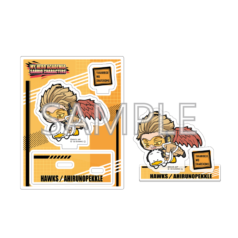 僕のヒーローアカデミア×サンリオ_アクリルスタンドA ホークス・あひるのペックル