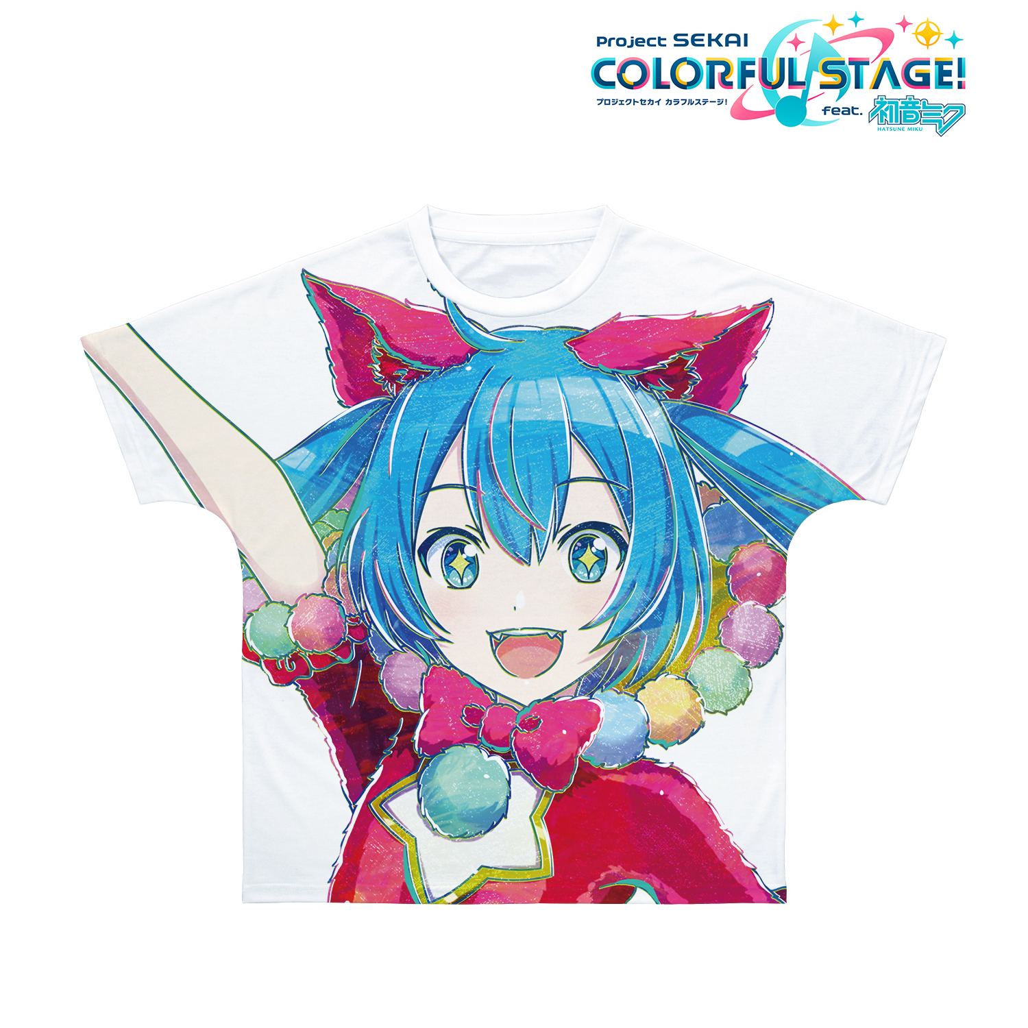 プロジェクトセカイ カラフルステージ！ feat.  初音ミク_初音ミク Ani-Art フルグラフィックTシャツユニセックス(サイズ/S)