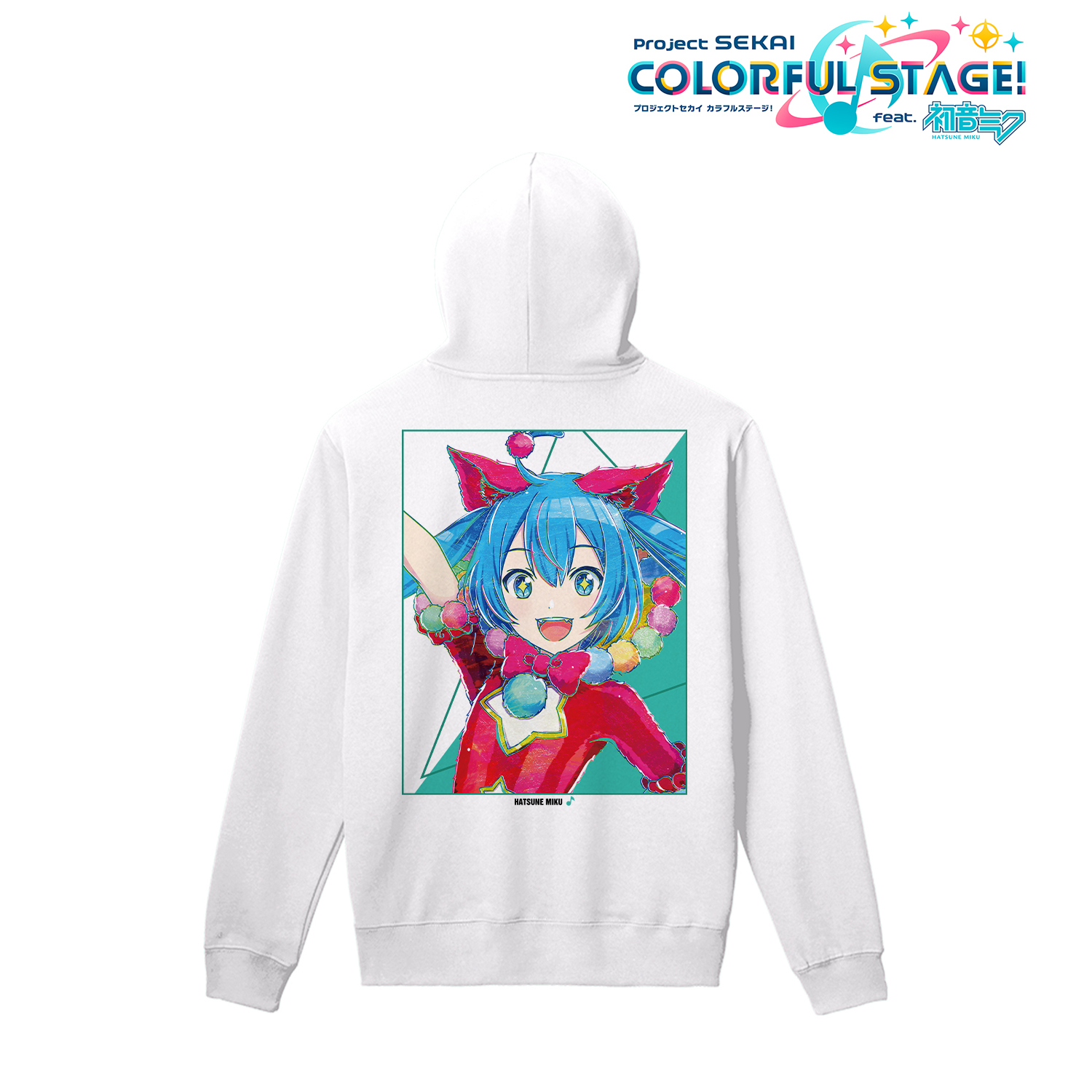 プロジェクトセカイ カラフルステージ！ feat.  初音ミク_初音ミク Ani-Art バックプリントジップパーカーメンズ(サイズ/XL)