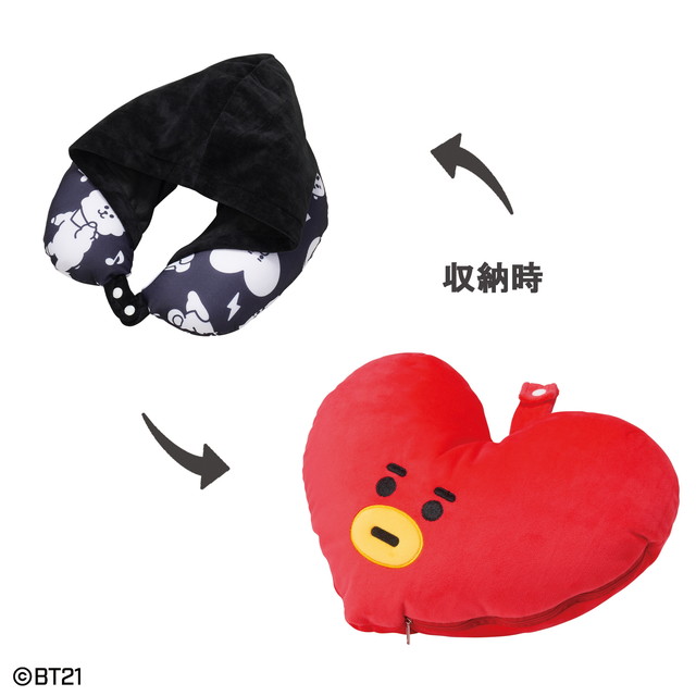 BT21 TATA フード付きネックピロー まくら クッション BT21 ネックピロー_TATA フード付きネックピロー | BT21公式グッズ