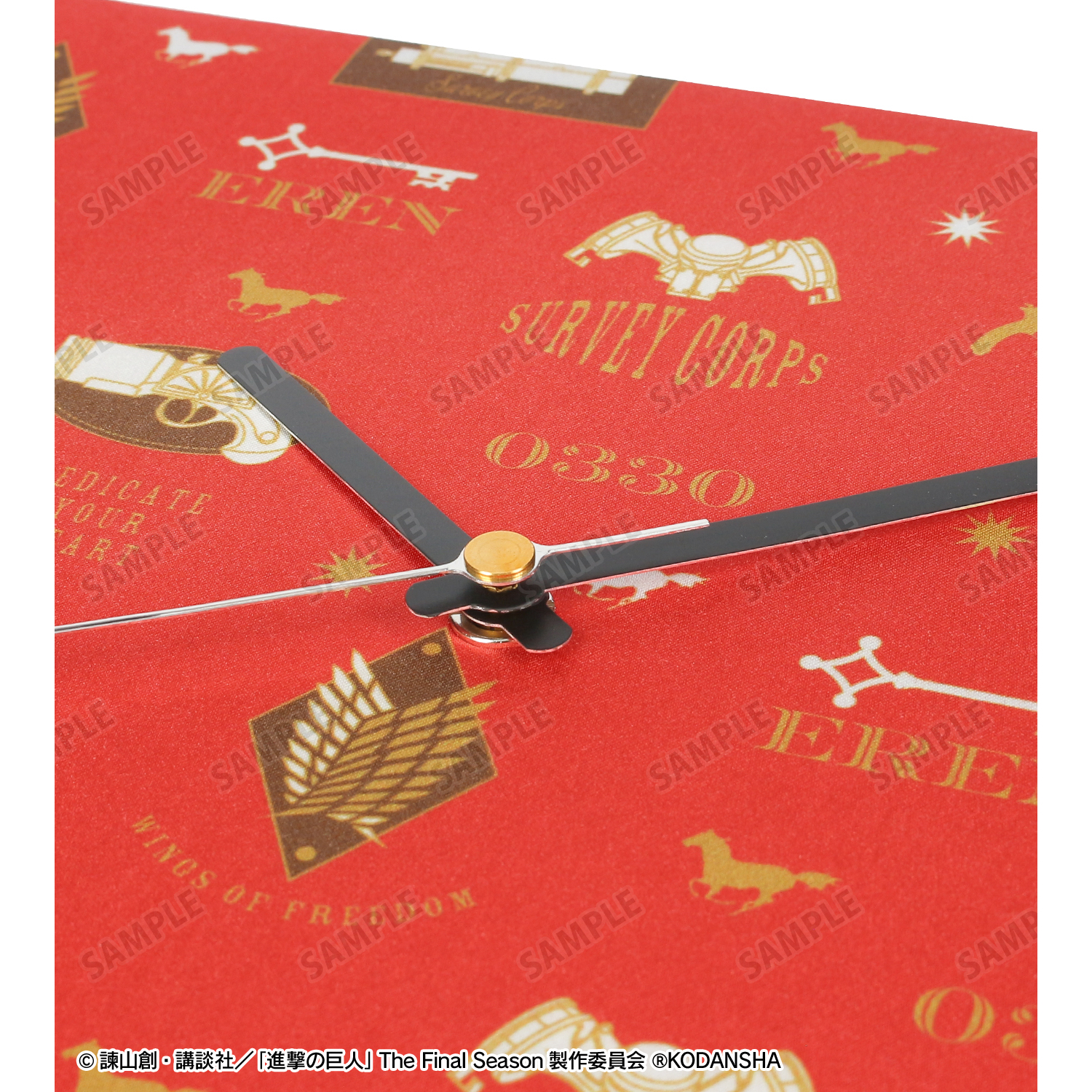 陰山織物謹製 壁掛け時計 エレンイェーガー ファブリックウォール