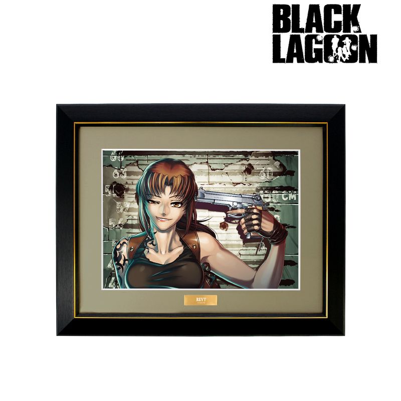 限定品ブラックラグーンRevy アクションポスター 額縁黒フレーム付き レヴィ BLACK LAGOON_レヴィ キャラファイングラフ ver.B | BLACK LAGOON