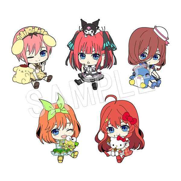 五等分の花嫁∬×サンリオキャラクターズ_ぺたん娘トレーディングラバーストラップ 1pcs