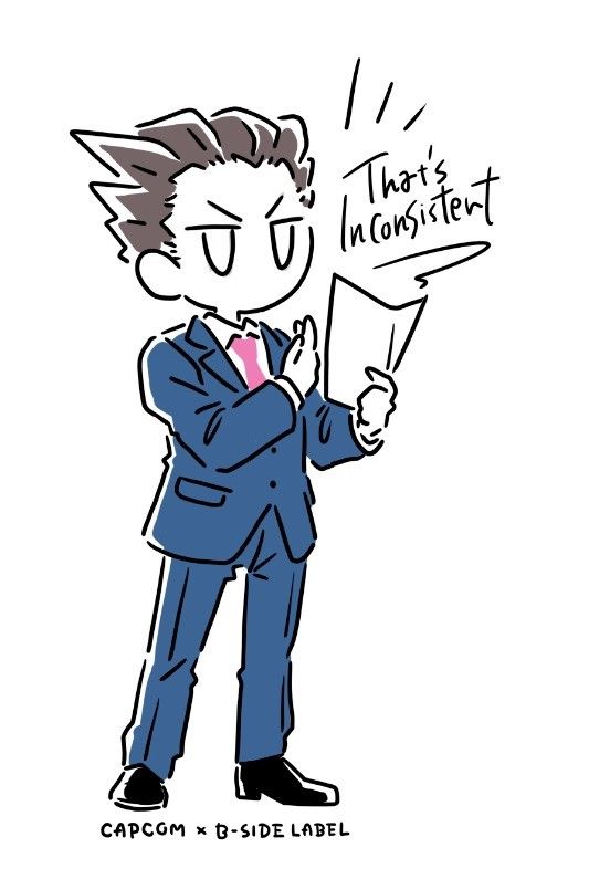 逆転裁判_CAPCOM×B-SIDEステッカー 成歩堂龍一(ラインアート) | 逆転