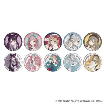 赤倉×サンリオキャラクターズ_缶バッジ01/ボックス(全10種）(描き
