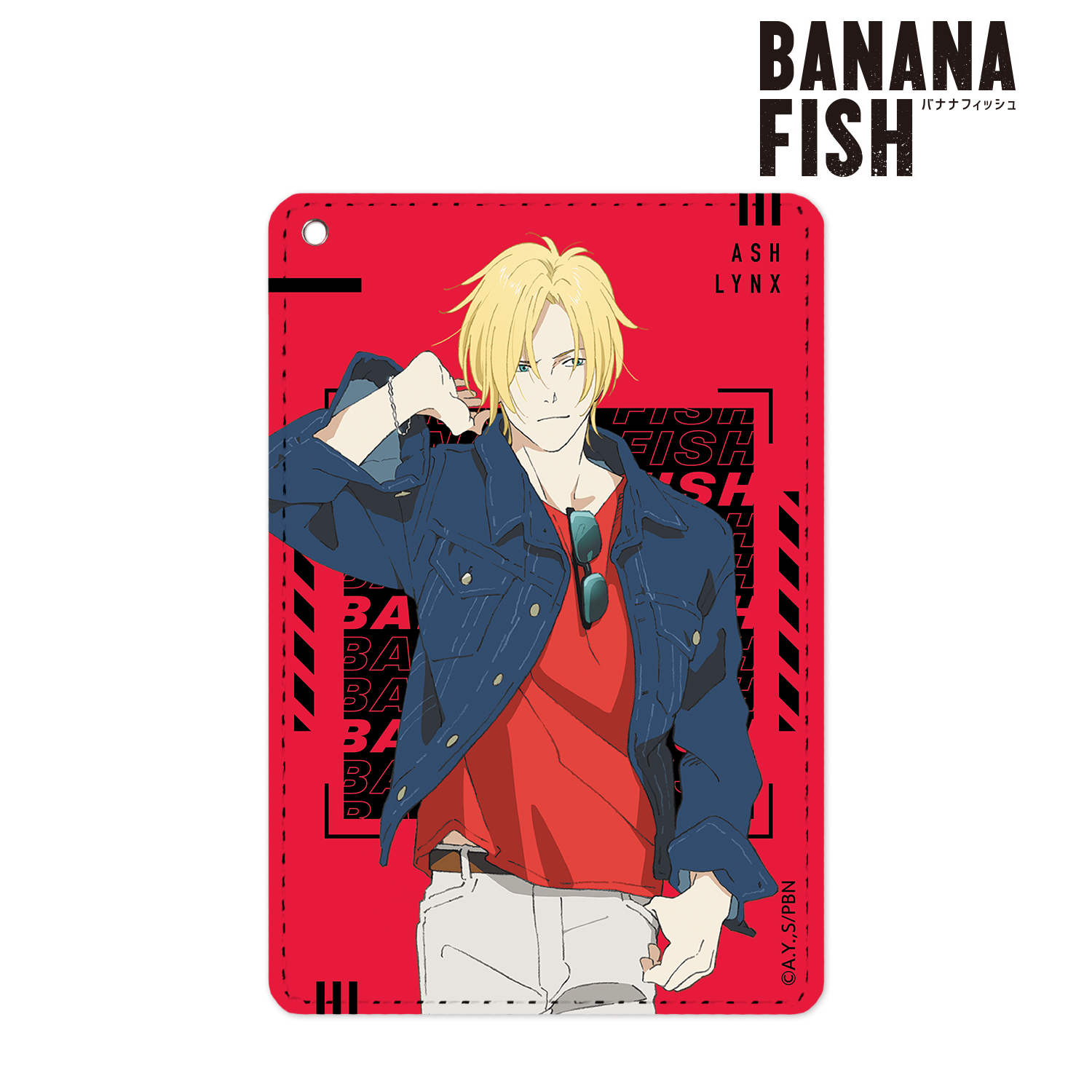 BANANA FISH_描き下ろしイラスト アッシュ・リンクス デニムver. 1ポケットパスケース