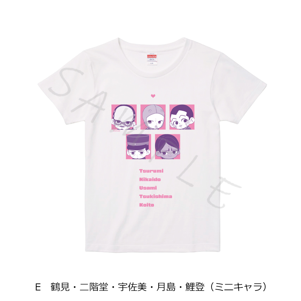 ゴールデンカムイ_Tシャツ E 鶴見・二階堂・宇佐美・月島・鯉登(ミニキャラ) Sサイズ