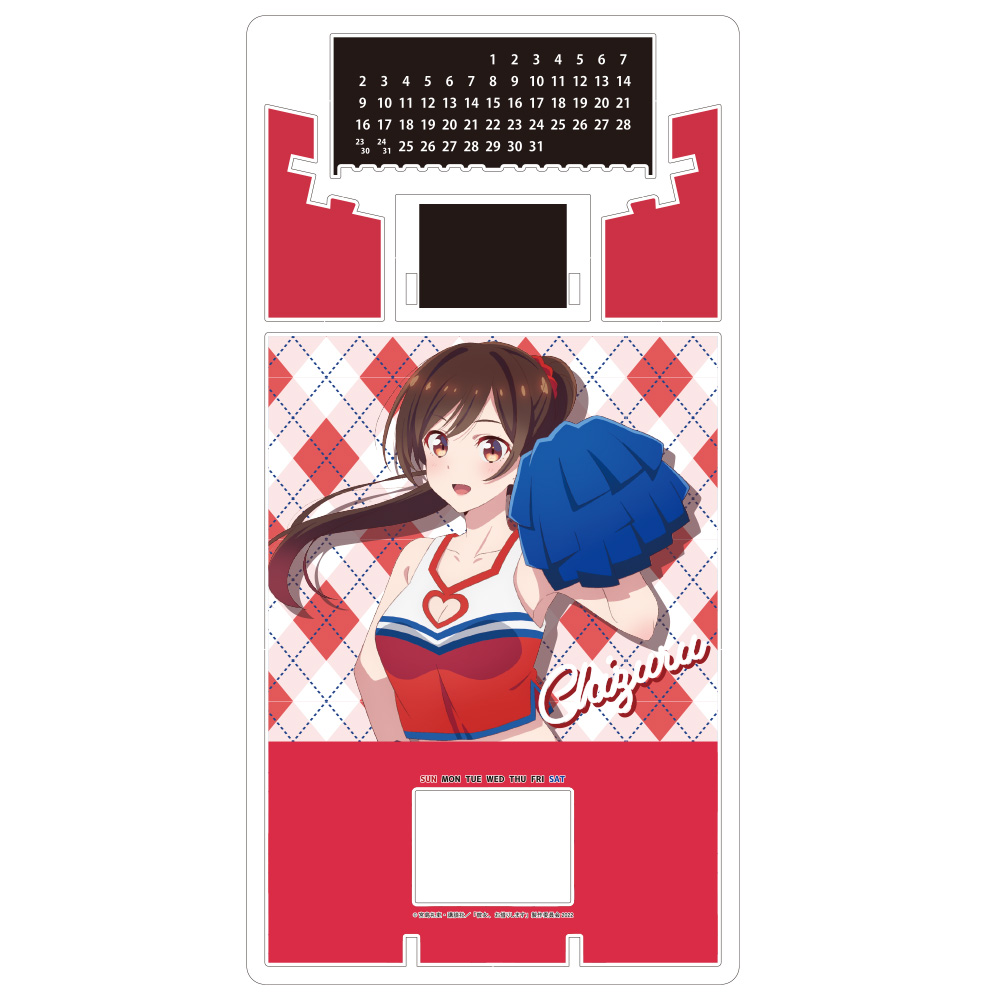 彼女、お借りします_アクリル万年カレンダー　水原千鶴　チアガールｖｅｒ