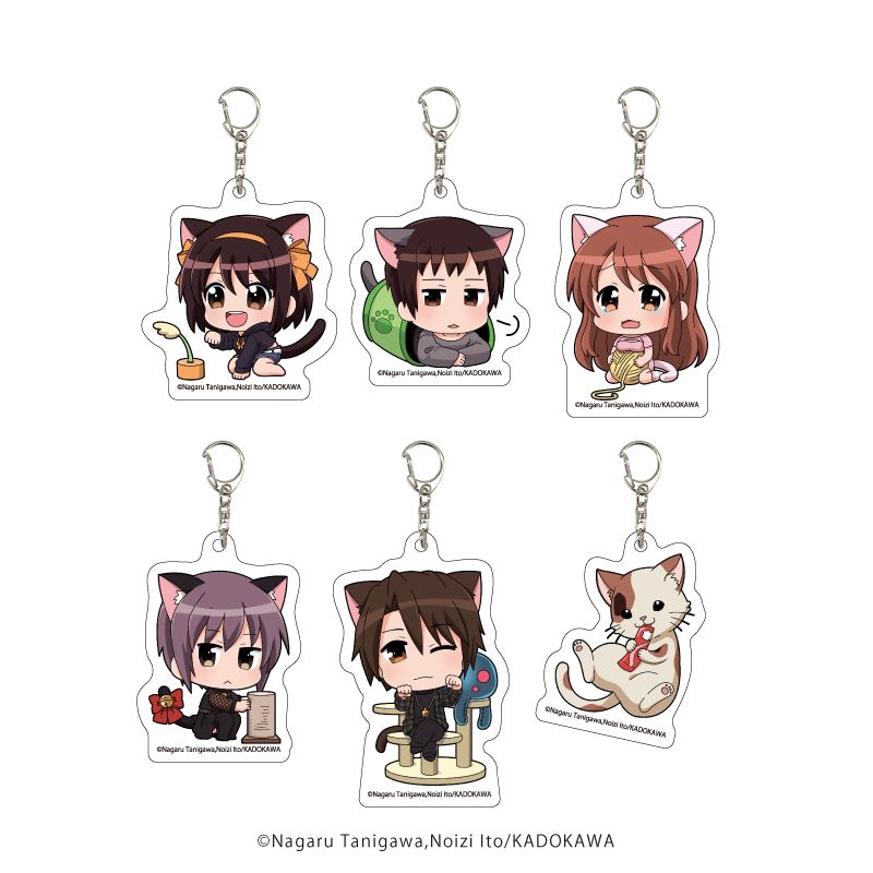 涼宮ハルヒ　グッズ各種 涼宮ハルヒシリーズ_アクリルキーホルダー01/猫Ver.ボックス(全6種