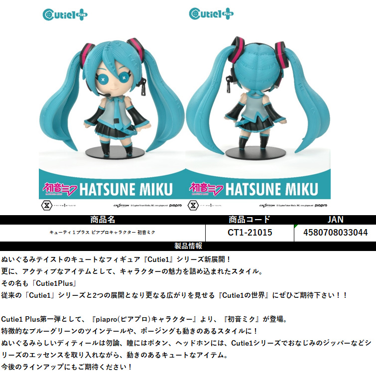 キューティ1プラス ピアプロキャラクター 初音ミク | 公式グッズ・公式
