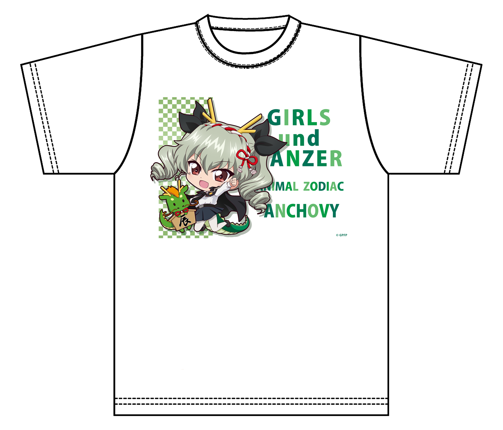 ガールズ＆パンツァー_ぷちちょこグラフィックTシャツ【アンチョビ】十二支