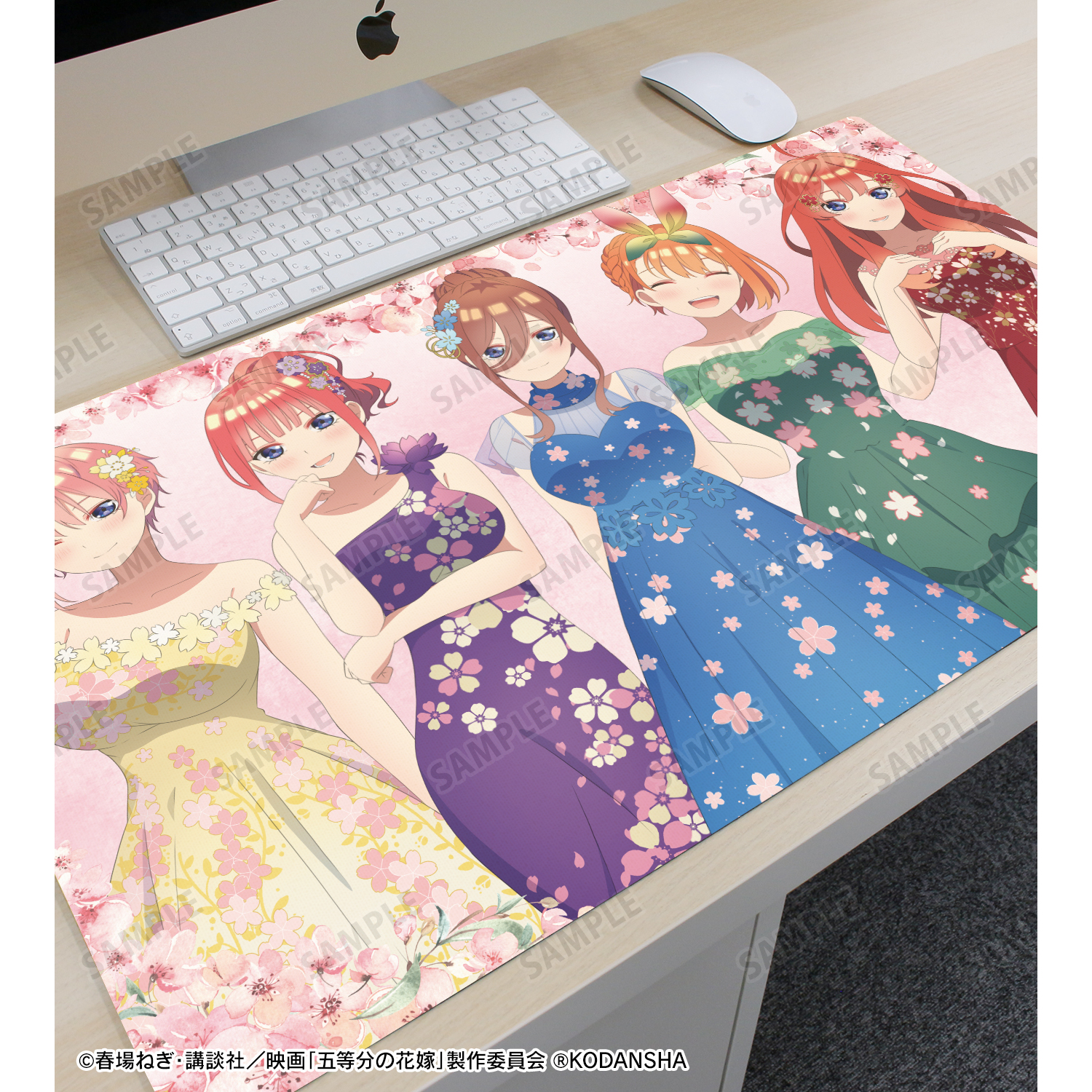 映画 五等分の花嫁_描き下ろしイラスト 集合 桜ドレスver