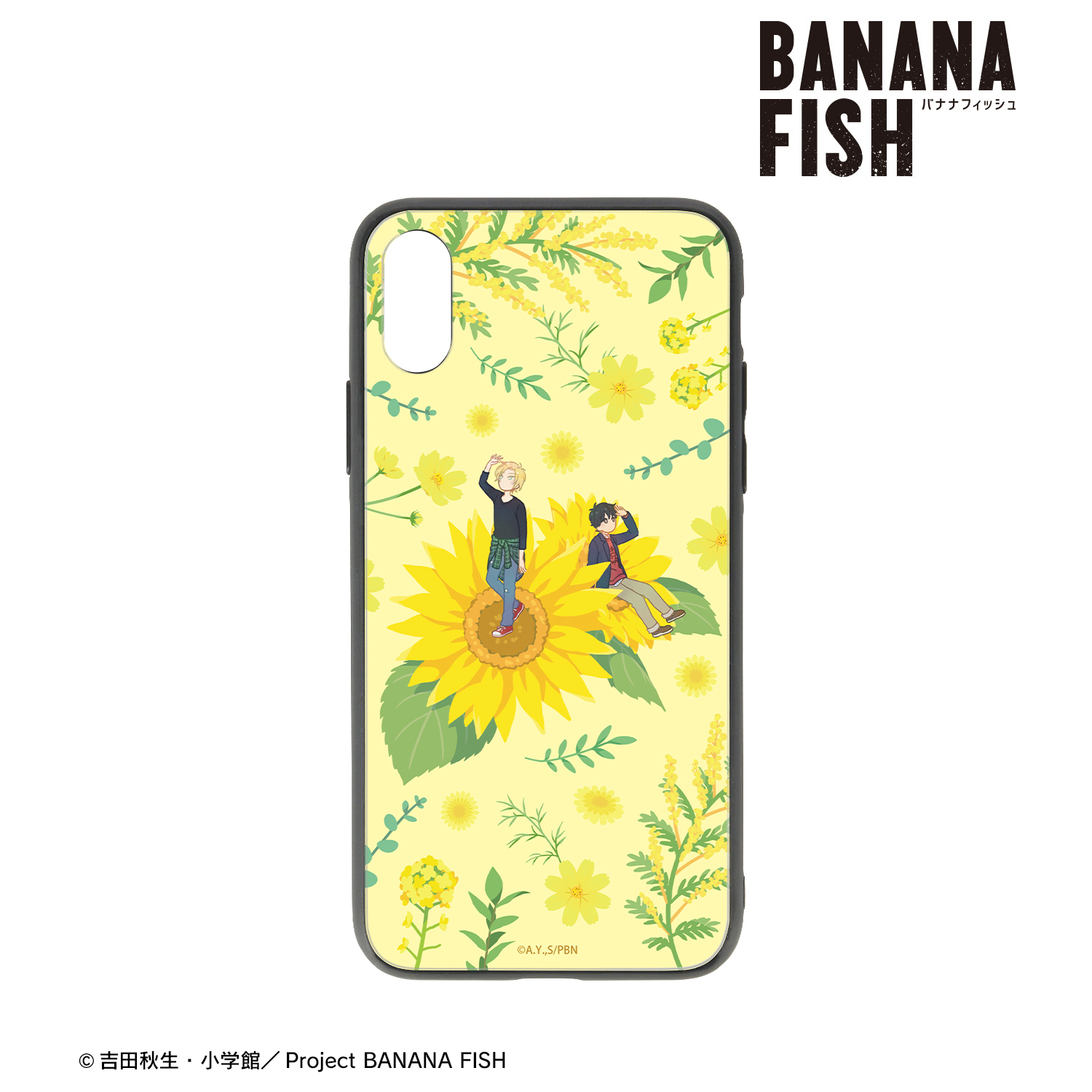 BANANA FISH_アッシュ・リンクス＆奥村英二 Botania 第2弾 強化ガラスiPhoneケース(対象機種/iPhone 13 mini)