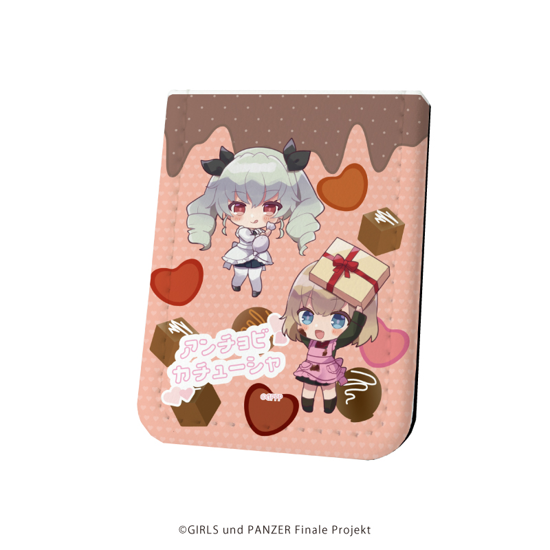 ガールズ＆パンツァー_レザーフセンブック08/バレンタインver. アンチョビ&カチューシャ(ミニキャライラスト)
