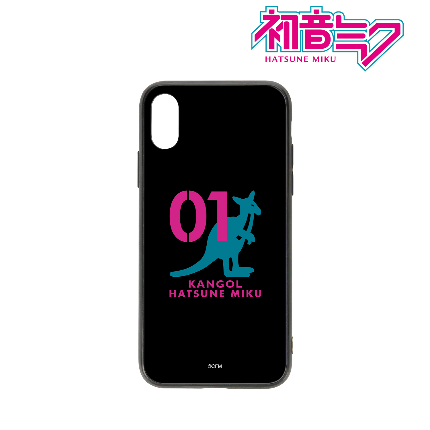 初音ミク_KANGOL?コラボ ロゴ 強化ガラスiPhoneケース(対象機種/iPhone 11 Pro)