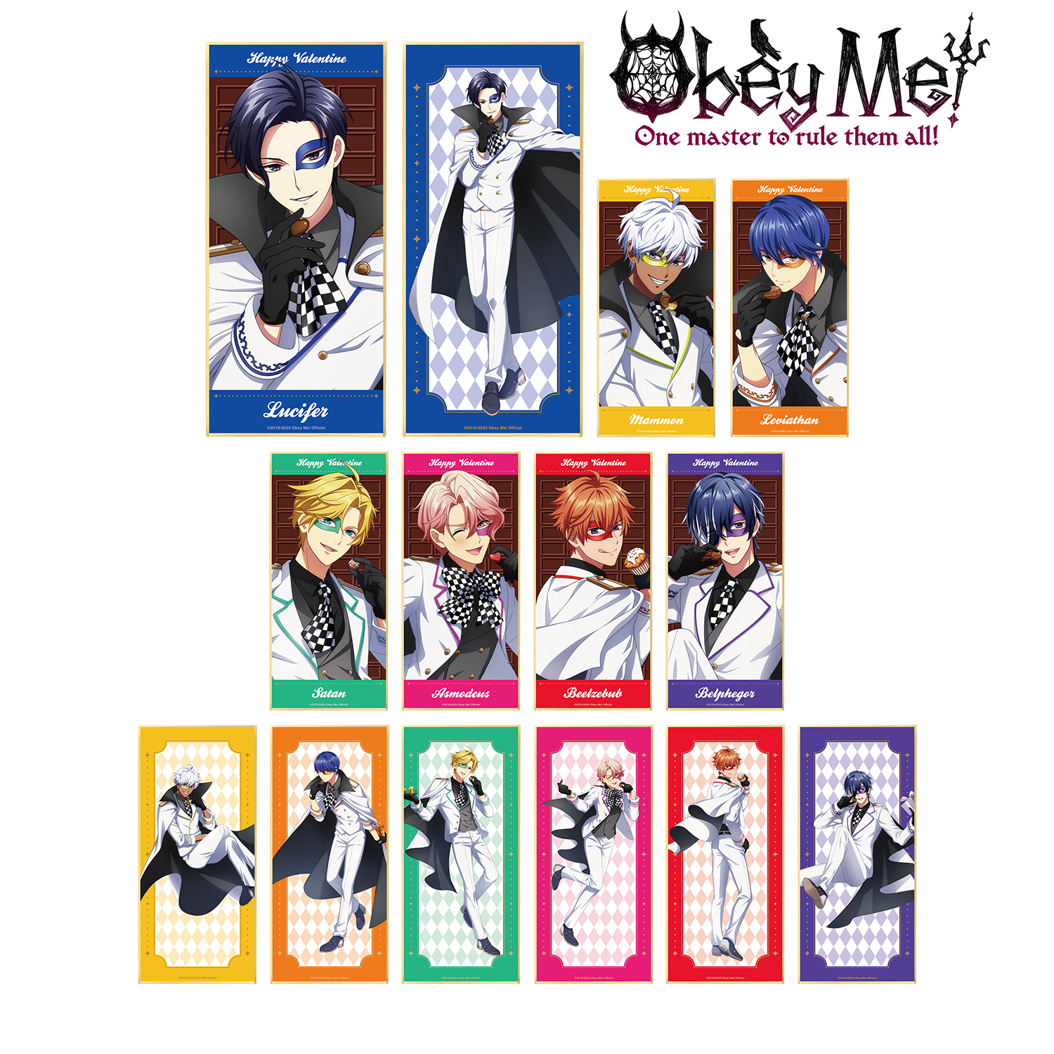 Obey Me!_描き下ろしイラスト バレンタイン怪盗ver. トレーディングスタンド付き色紙(単位/BOX)
