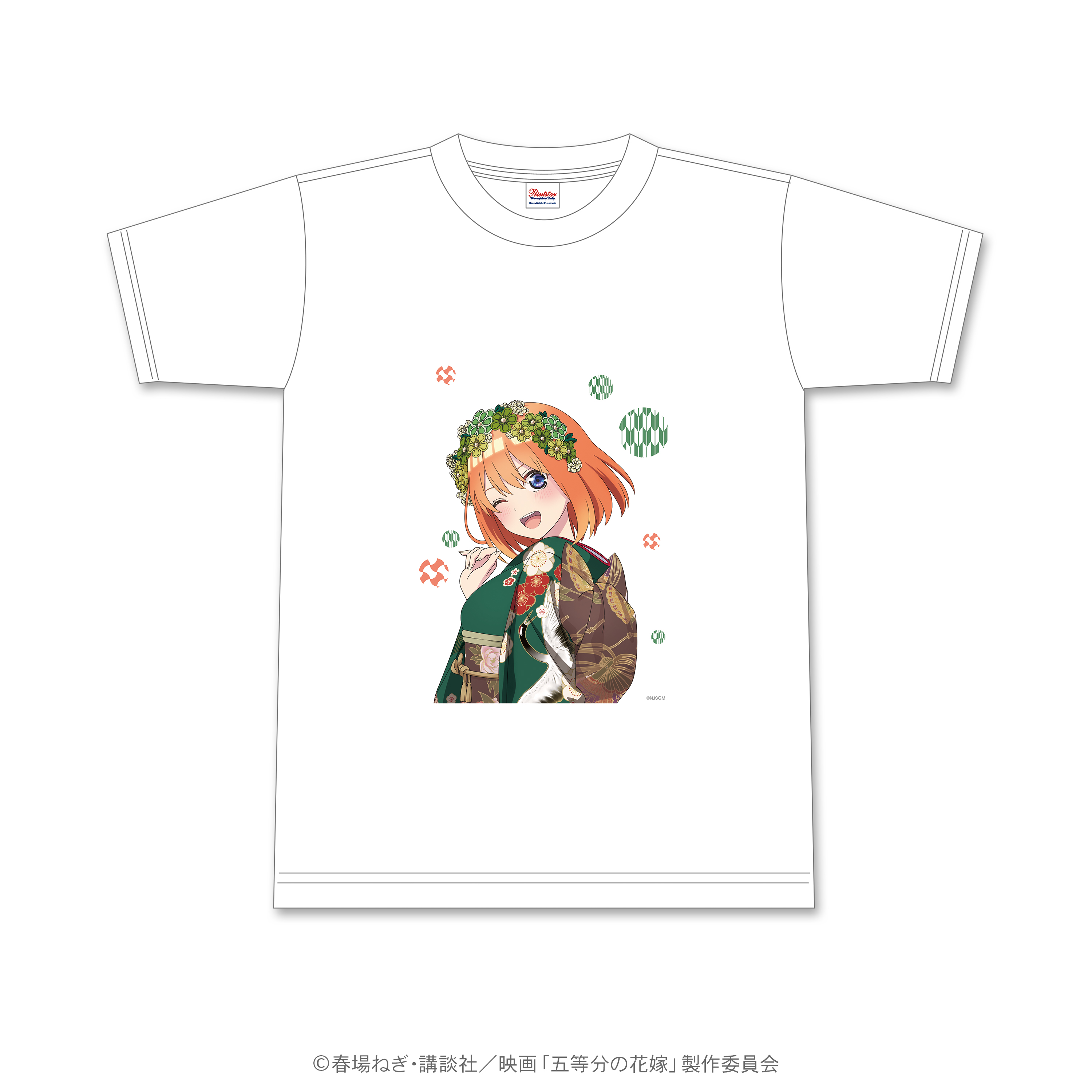 五等分の花嫁_花札柄Tシャツ　四葉　Lサイズ