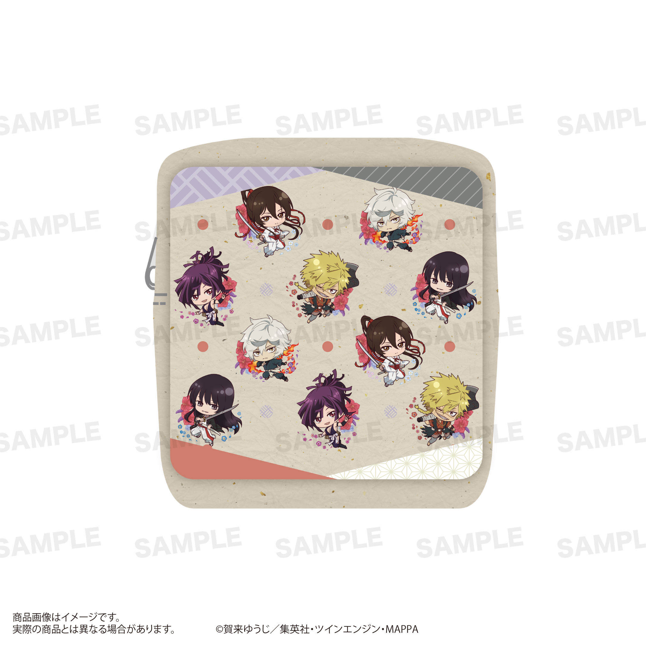 地獄楽_正方形ポーチ（きゃらほっぴん！）D:総柄