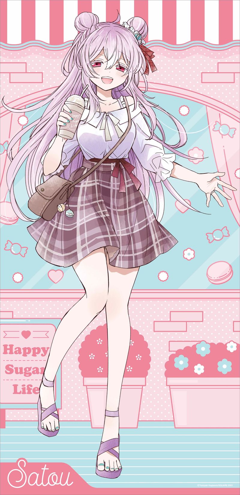 ハッピーシュガーライフ　描き下ろし　ウェディング　松坂さとう ハッピーシュガーライフ_描き下ろし等身大タペストリー①松坂さとう