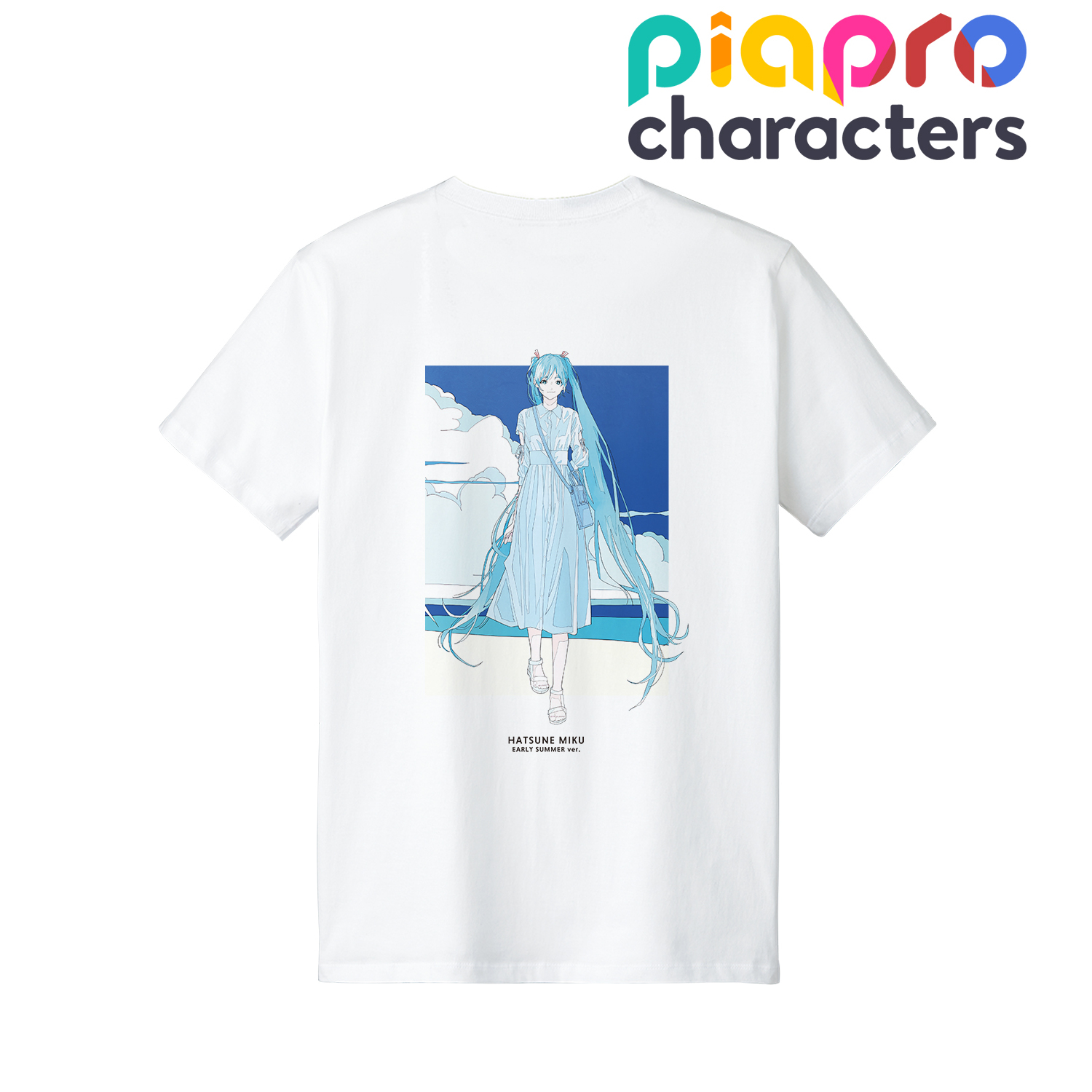 ピアプロキャラクターズ_描き下ろしイラスト 初音ミク 初夏のお出かけver. Art by かとうれい Tシャツメンズ(サイズ/S)