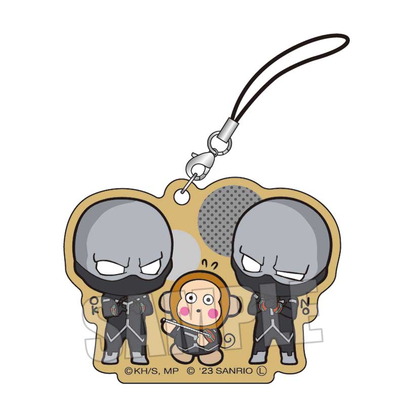 僕のヒーローアカデミア×サンリオキャラクターズ２_木札ストラップ/トゥワイス・おさるのもんきち