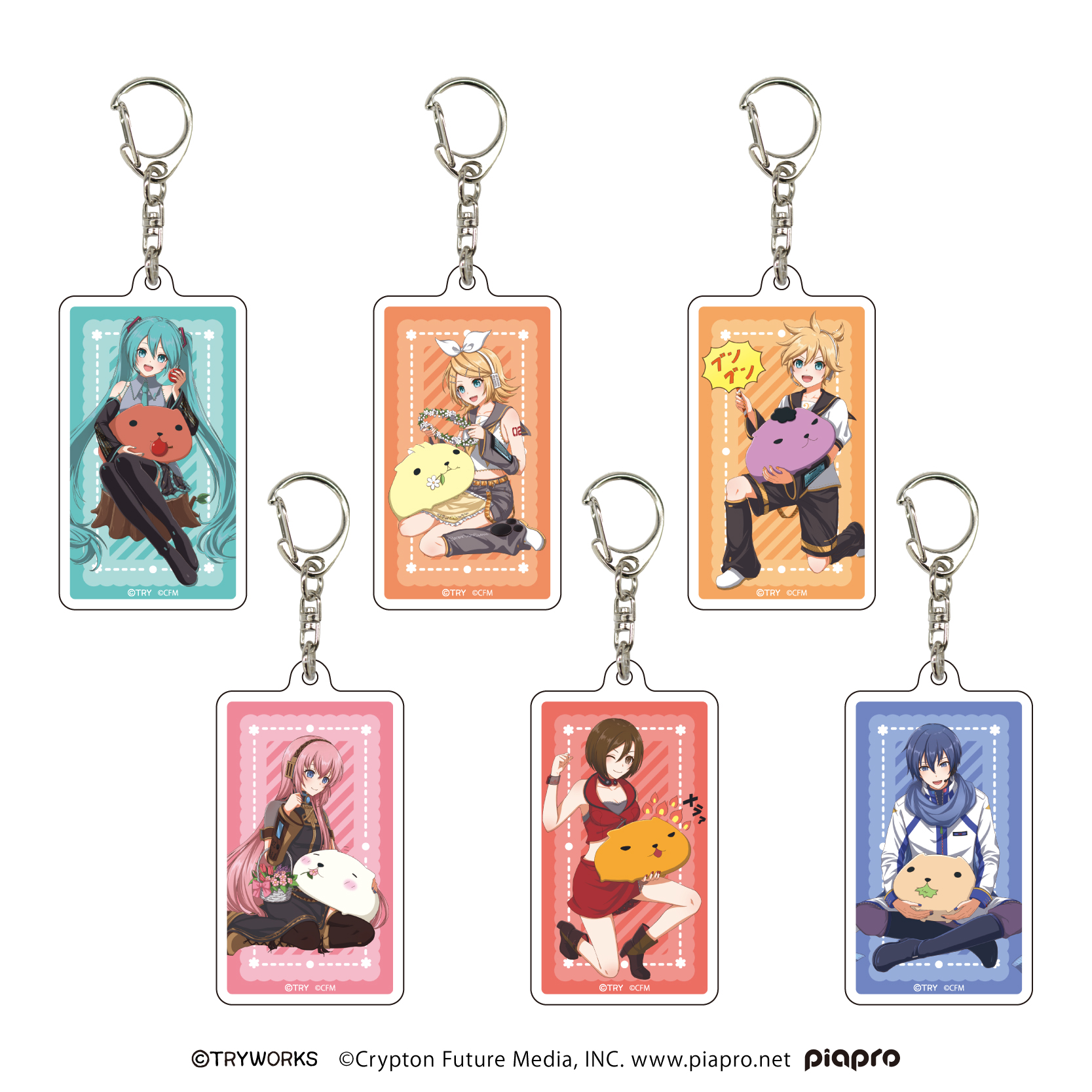 カピバラさん×ピアプロキャラクターズ_アクリルキーホルダー01/ボックス(全6種)(描き起こしイラスト)