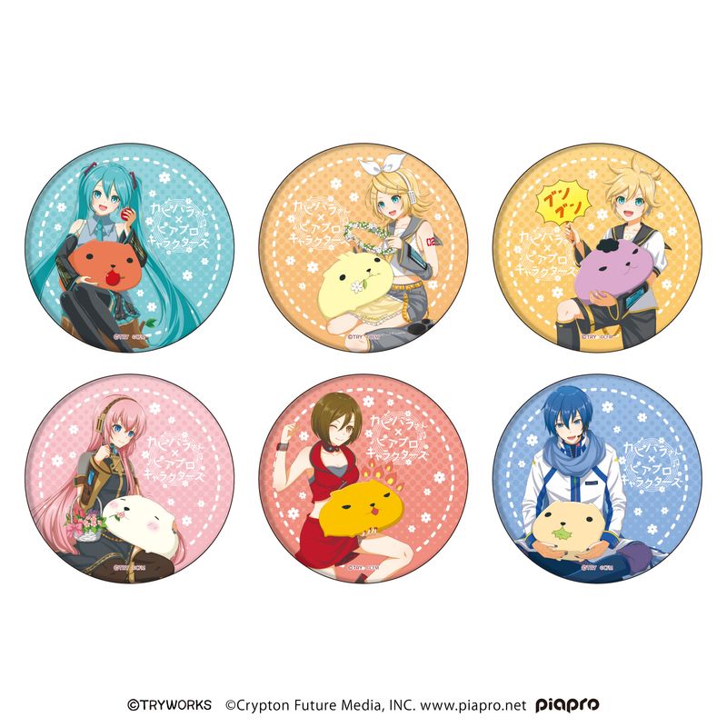 ギャルネコ　缶バッジ カピバラさん×ピアプロキャラクターズ_缶バッジ01/ボックス(全6種