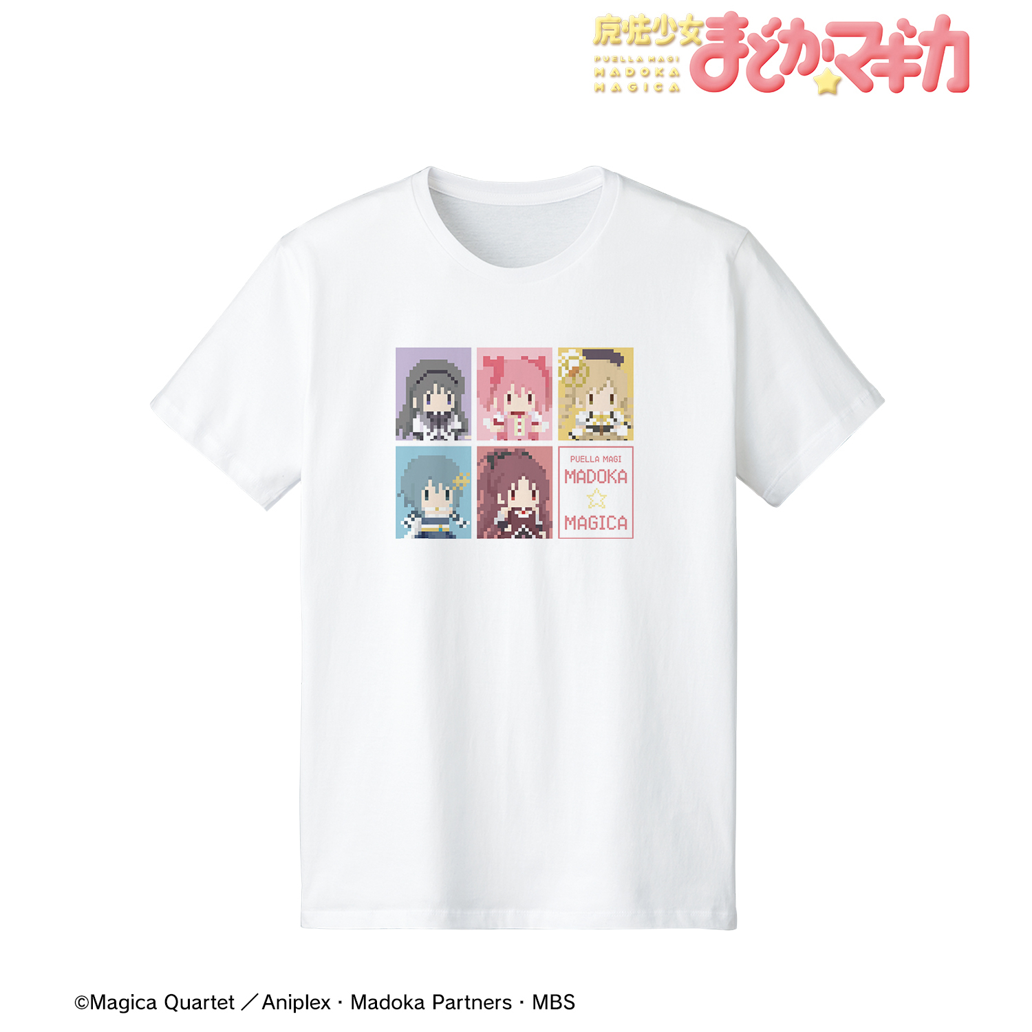 魔法少女まどか☆マギカ_(サイズ/XXL)_魔法少女集合 Tシャツ（ワンナイト人狼コラボドット絵ver.）メンズ