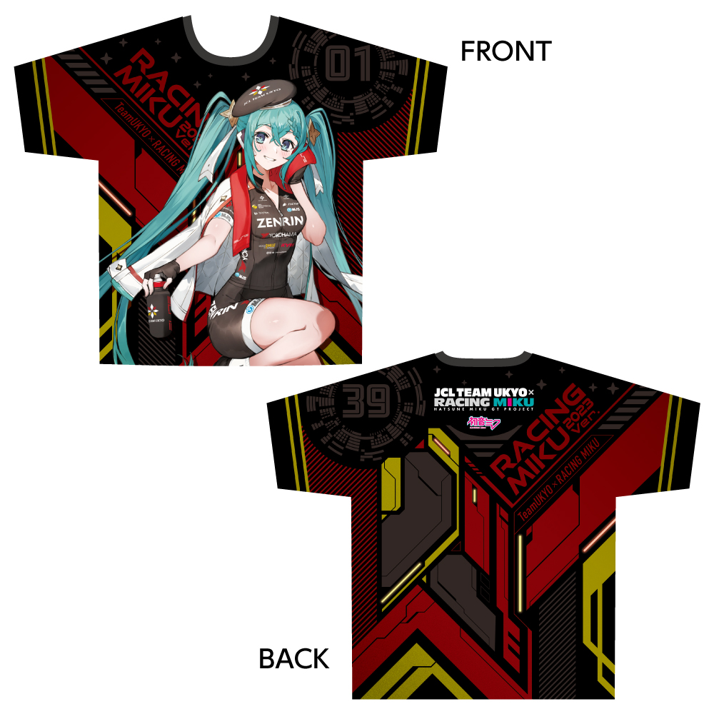 初音ミク_(Mサイズ)_レーシングミク 2023 JCL TEAM UKYO 応援Ver. フルグラフィックTシャツ