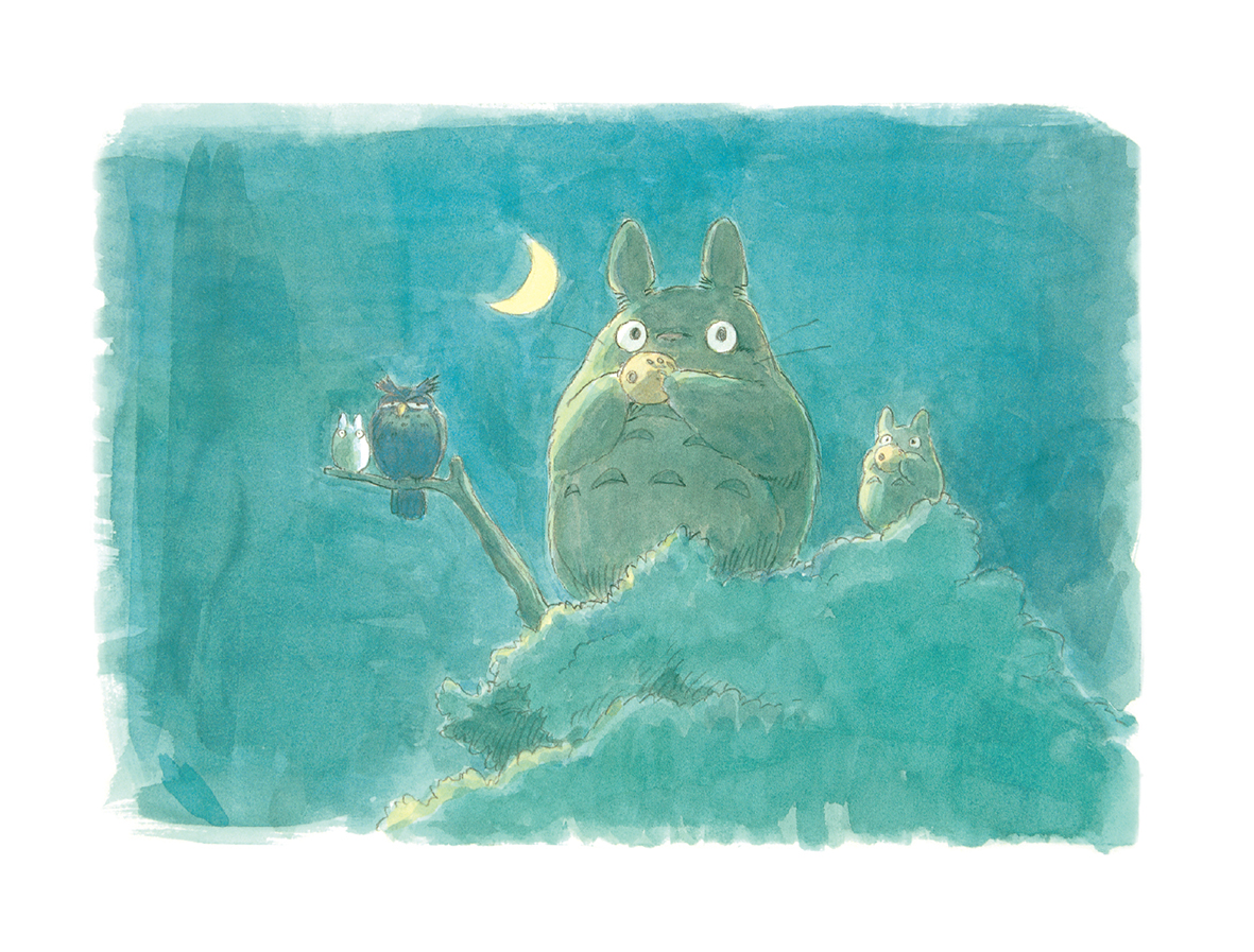 トトロの森( 水彩画 額装済み) Amazon.co.jp: となりのトトロ グリーティングカード 水彩画