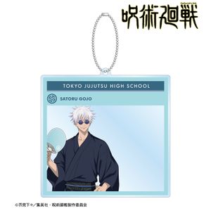 주술회전_ 꽃 야시키 콜라보레이션 신작 일러스트 가이타마·옥절 고조 고유 유카타 ver. 포토 프레임풍 BIG아크릴 키링