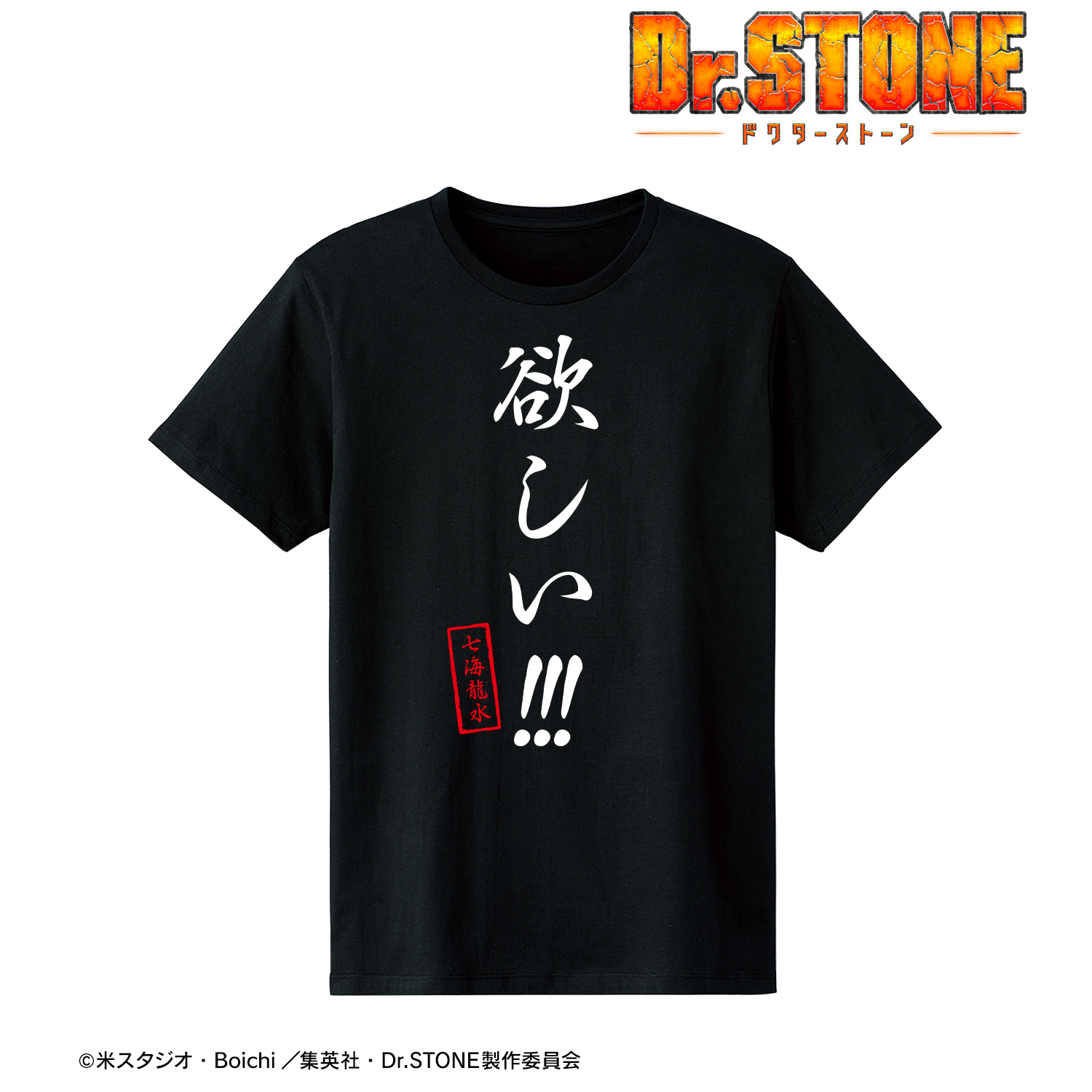 Dr.STONE 刺繍 Tシャツ あさぎりゲン XL HICUL ドクスト 黒