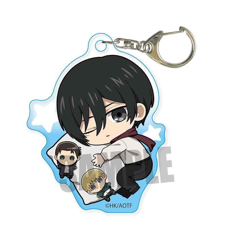 進撃の巨人_ぎゅぎゅっとアクリルキーホルダー/ミカサ・アッカーマン おやすみver.
