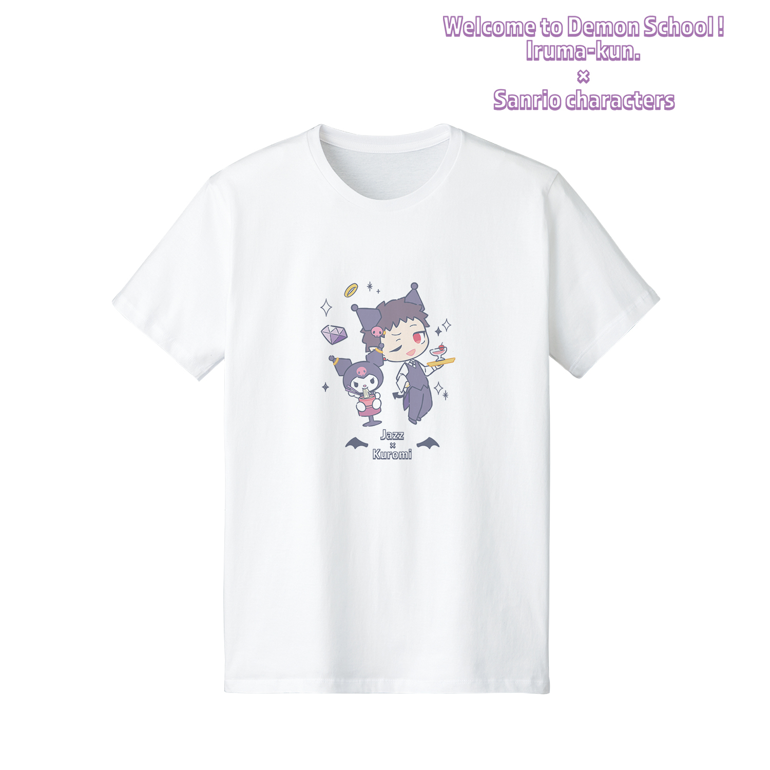 魔入りました！入間くん×サンリオキャラクターズ_(サイズ/M)_アンドロ・Ｍ・ジャズ × クロミ Tシャツメンズ