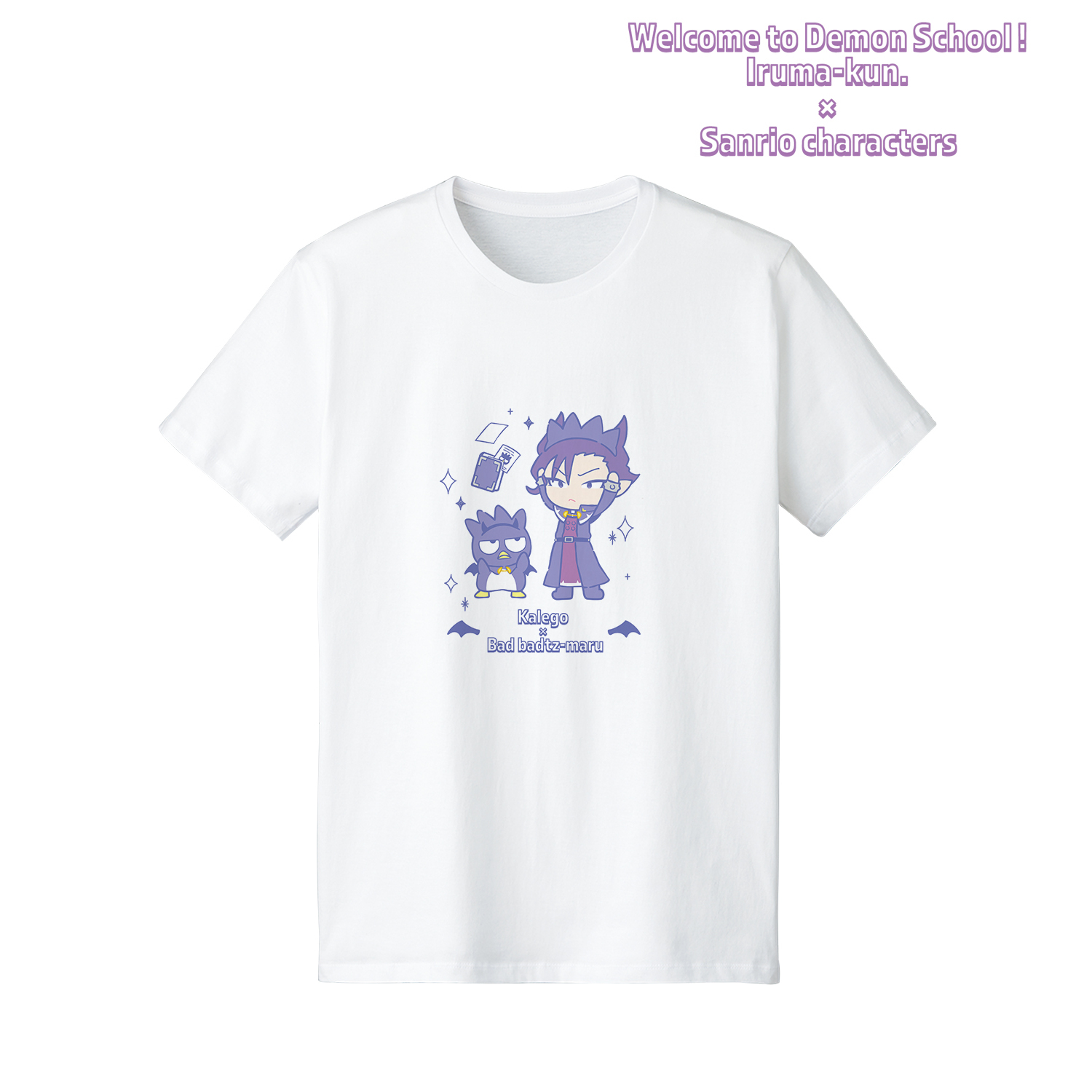 魔入りました！入間くん×サンリオキャラクターズ_(サイズ/XXL)_ナベリウス・カルエゴ × バッドばつ丸 Tシャツメンズ