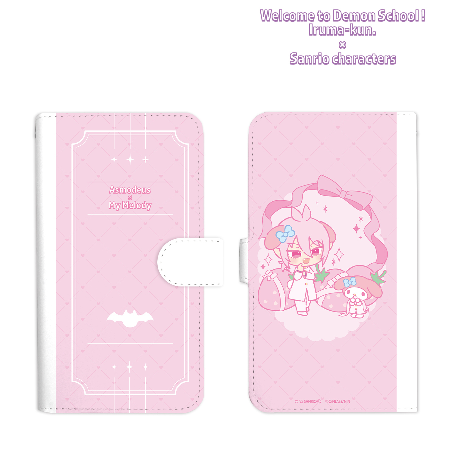 魔入りました！入間くん×サンリオキャラクターズ_(対象機種/Mサイズ)_アスモデウス・アリス × マイメロディ 手帳型スマホケース