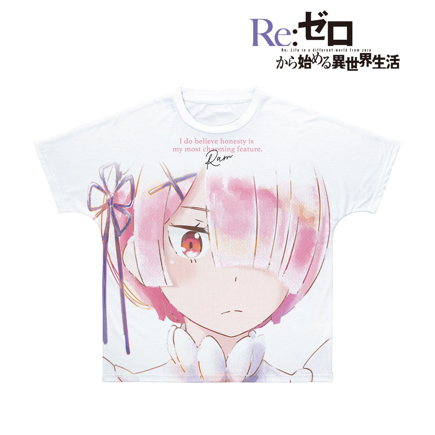 Re:ゼロから始める異世界生活_(サイズ/L)_ラム Ani-Art aqua label フルグラフィックTシャツユニセックス