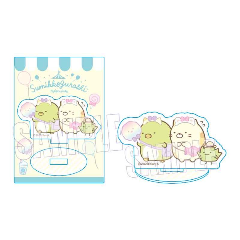 すみっコぐらし_ミニスタンド/ぺんぎん？&ねこ&ざっそう(たぴおか