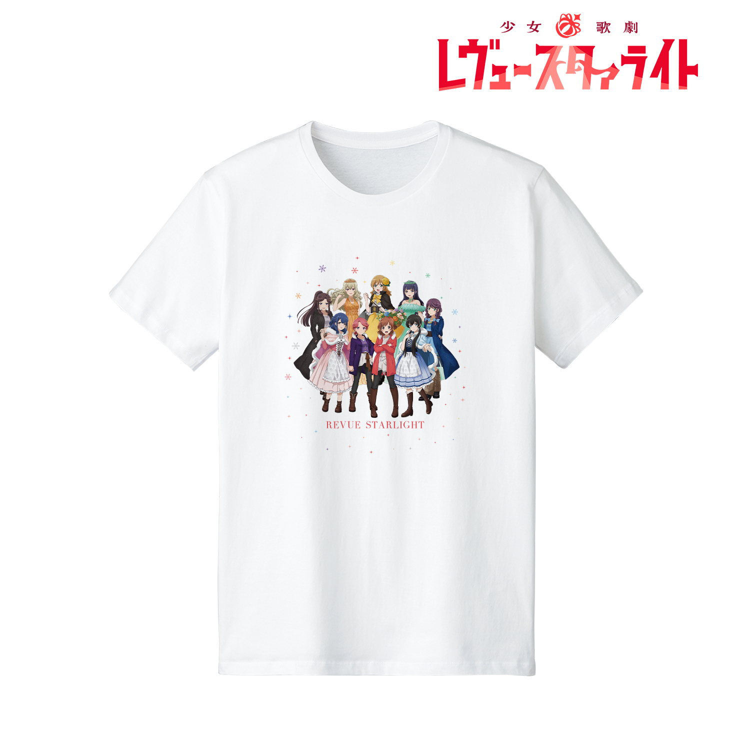 少女☆歌劇 レヴュースタァライト_(サイズ/M)_アニメ放送5周年記念 描き下ろし 集合 SNOW QUEENver. Tシャツレディース