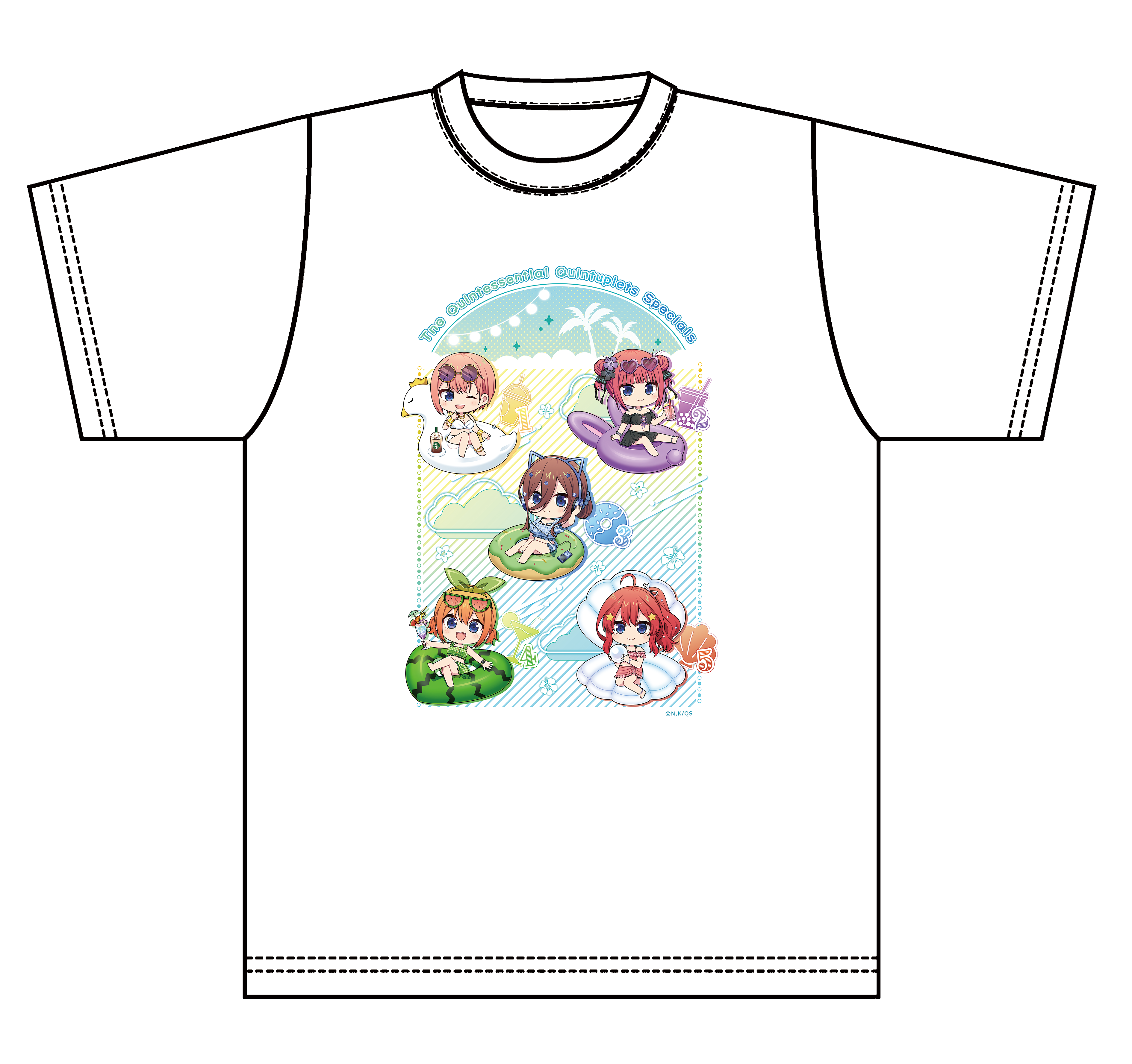 五等分の花嫁∽_ぷちちょこグラフィックTシャツ バカンスver.