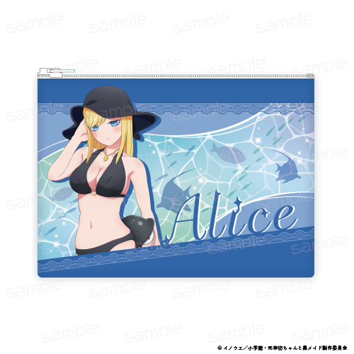 死神坊ちゃんと黒メイド_描き下ろし 合皮フラットポーチ【アリス】