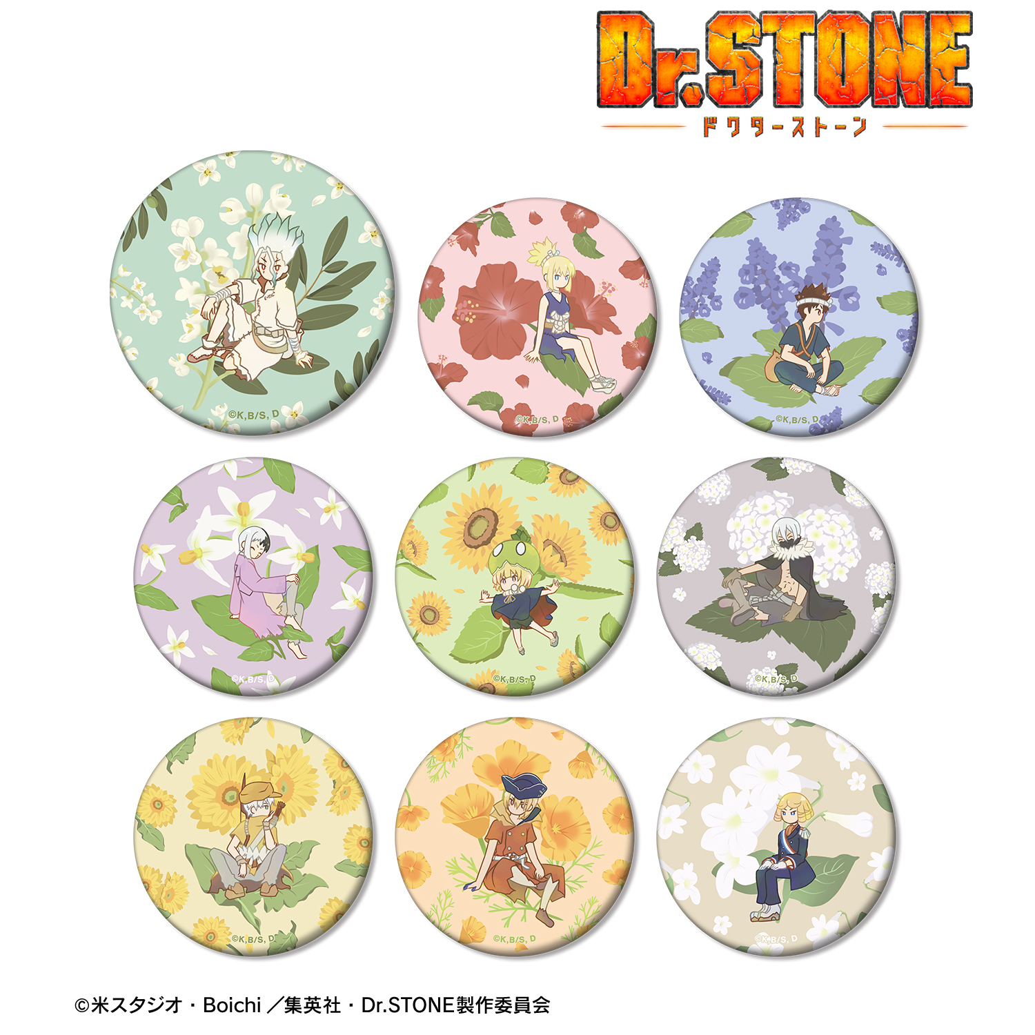 Dr.STONE_トレーディング Botania マット缶バッジ(単位/BOX)【コンプリートBOX】